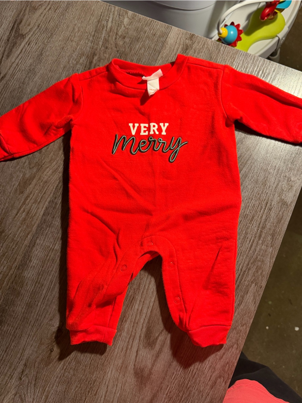 Red 'Very Merry' Baby Bodysuit